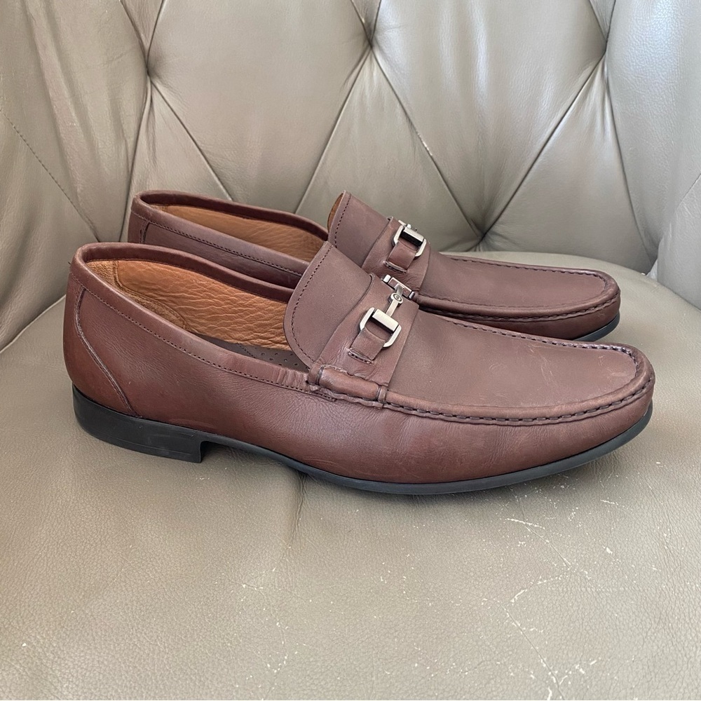 Peter Millar Hyperlight Brown Leather Bit Loafer Shoes Men’s Size 13